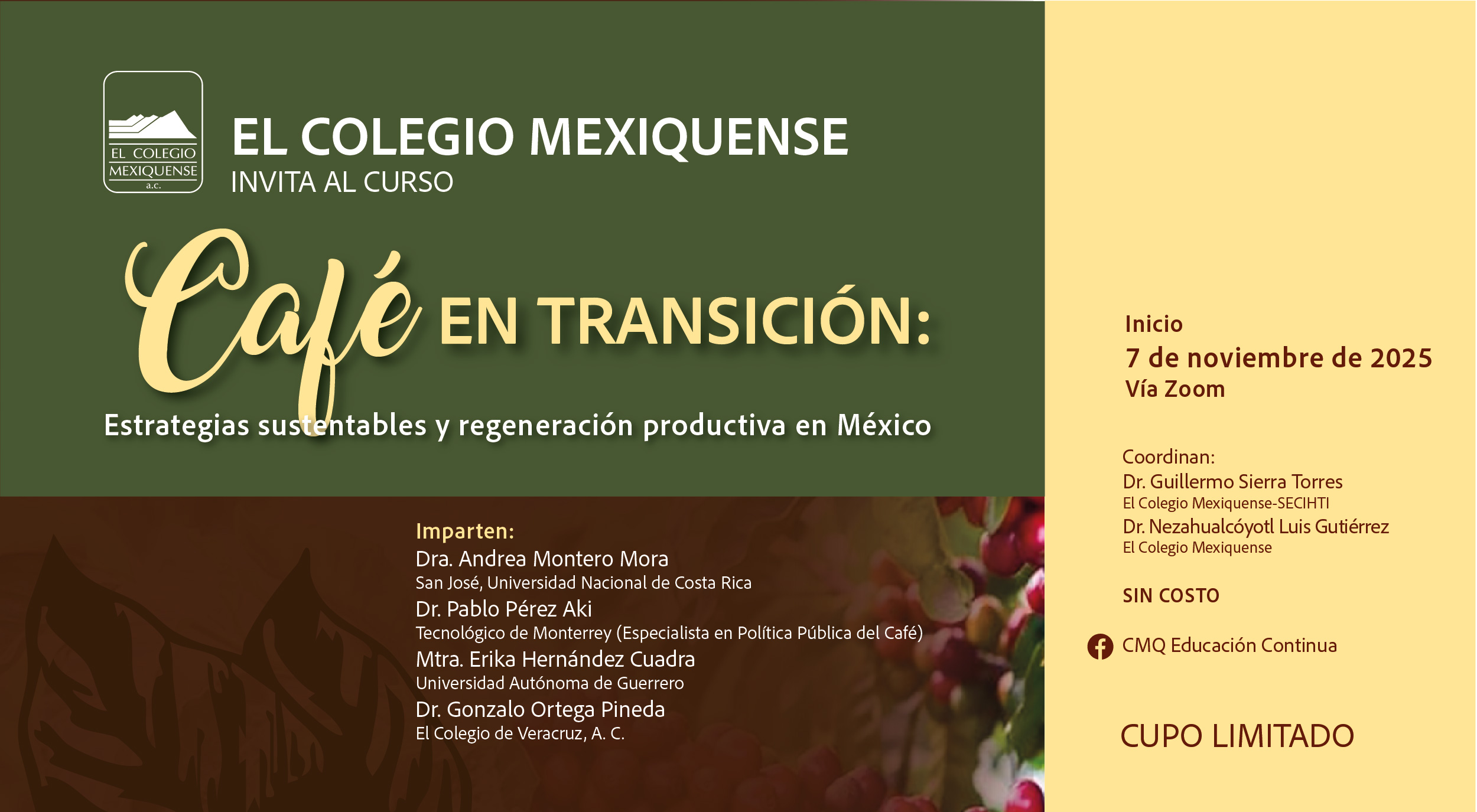 Curso.Café en transición: Estrategias sustentables y regeneración productiva en México